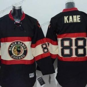 Jugend Chicago Blackhawks #88 Patrick Kane ersatzweise Ausweichtrikot NHL Reebok Trikots – Schwarz