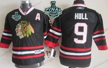 Jugend Chicago Blackhawks #9 Bobby Hull 2015 Stanley Cup Trikots – Schwarz