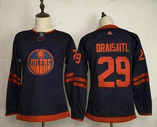 Jugend Edmonton Oilers #29 Leon Draisaitl 50Th Jahrestag Strickerei NHL Trikots – Marineblau Blau