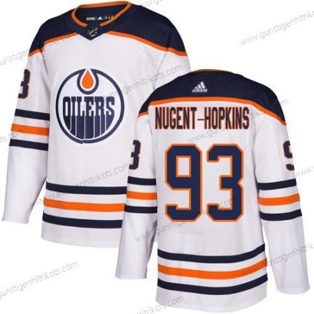 Jugend Edmonton Oilers #93 Ryan Nugent-Hopkins Auswärtstrikots NHL ersatzweise Trikots – Weiß