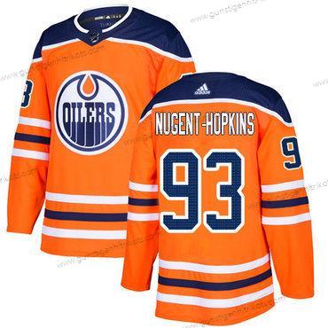 Jugend Edmonton Oilers #93 Ryan Nugent-Hopkins Heimtrikots Authentisch Strickerei NHL Trikots – Orange