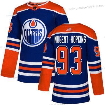 Jugend Edmonton Oilers #93 Ryan Nugent-Hopkins Royal NHL ersatzweise Trikots – Blau