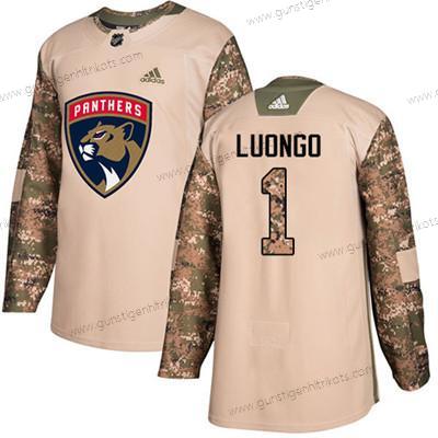 Jugend Florida Panthers #1 Roberto Luongo Authentisch 2017 Veterans Day Strickerei NHL Trikots – Tarnfarbe