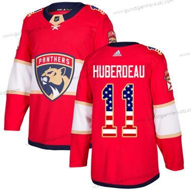 Jugend Florida Panthers #11 Jonathan Huberdeau Heimtrikots Authentisch USA Flag Strickerei NHL Trikots – Rot