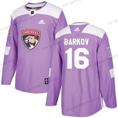 Jugend Florida Panthers #16 Aleksander Barkov Authentisch Bekämpft Krebs Strickerei NHL Trikots – Lila