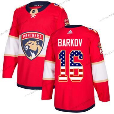 Jugend Florida Panthers #16 Aleksander Barkov Heimtrikots Authentisch USA Flag Strickerei NHL Trikots – Rot