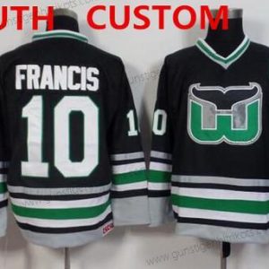 Jugend Hartford Whalers Personalisiertes Retro Trikots – Schwarz