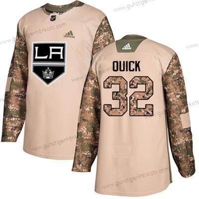 Jugend Los Angeles Kings #32 Jonathan Quick Authentisch 2017 Veterans Day Strickerei NHL Trikots – Tarnfarbe