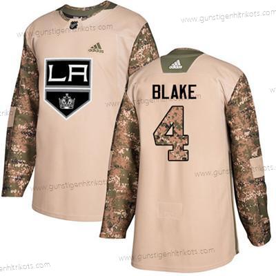 Jugend Los Angeles Kings #4 Rob Blake Authentisch 2017 Veterans Day Strickerei NHL Trikots – Tarnfarbe