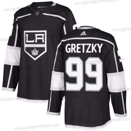 Jugend Los Angeles Kings #99 Wayne Gretzky Heimtrikots Authentisch Strickerei NHL Trikots – Schwarz