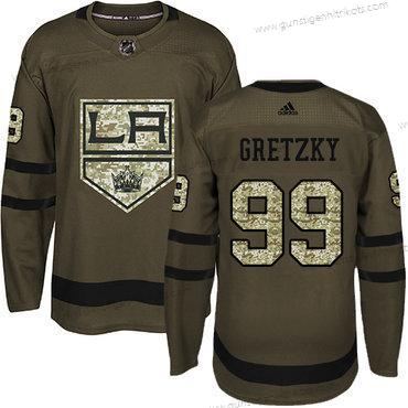 Jugend Los Angeles Kings #99 Wayne Gretzky Salute to Service Strickerei NHL Trikots – Grün