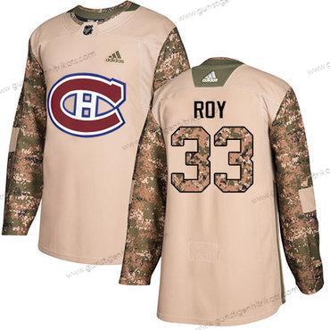 Jugend Montreal Canadiens #33 Patrick Roy Authentisch 2017 Veterans Day Strickerei NHL Trikots – Tarnfarbe