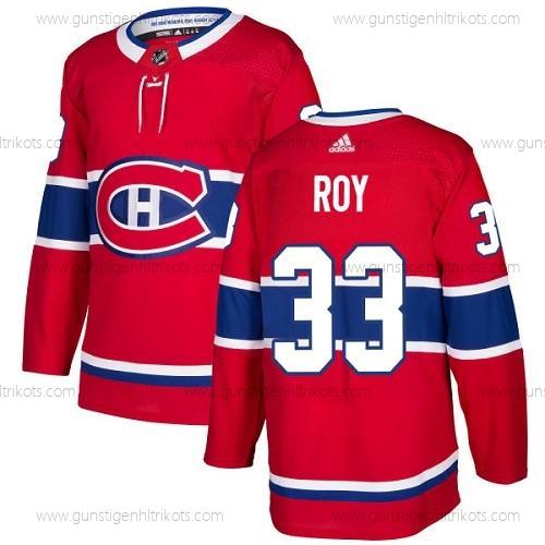 Jugend Montreal Canadiens #33 Patrick Roy Heimtrikots Authentisch Strickerei NHL Trikots – Rot