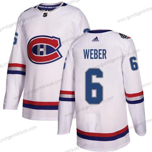 Jugend Montreal Canadiens #6 Shea Weber Authentisch 2017 100 Klassisch Strickerei NHL Trikots – Weiß