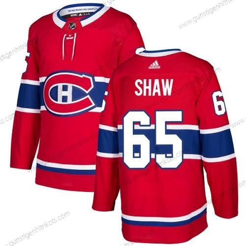 Jugend Montreal Canadiens #65 Andrew Shaw Heimtrikots Authentisch Strickerei NHL Trikots – Rot