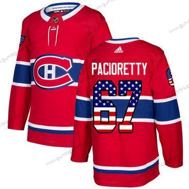 Jugend Montreal Canadiens #67 Max Pacioretty Heimtrikots Authentisch USA Flag Strickerei NHL Trikots – Rot