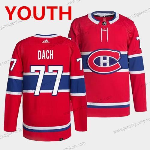 Jugend Montreal Canadiens #77 Kirby Dach Strickerei Trikots – Rot