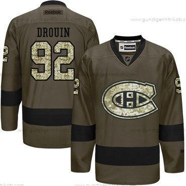 Jugend Montreal Canadiens #92 Jonathan Drouin Salute to Service Strickerei NHL Trikots – Grün