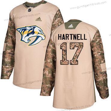 Jugend Nashville Predators #17 Scott Hartnell Authentisch 2017 Veterans Day Strickerei NHL Trikots – Tarnfarbe