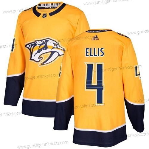 Jugend Nashville Predators #4 Ryan Ellis Heimtrikots Authentisch Strickerei NHL Trikots – Gelb