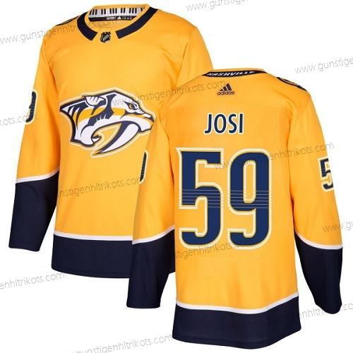 Jugend Nashville Predators #59 Roman Josi Heimtrikots Authentisch Strickerei NHL Trikots – Gelb