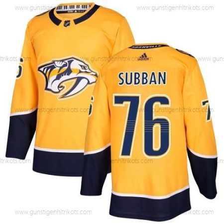 Jugend Nashville Predators #76 P.K Subban Heimtrikots Authentisch Strickerei NHL Trikots – Gelb