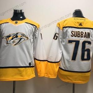 Jugend Nashville Predators #76 P.K Subban Road Authentisch Strickerei NHL Trikots – Weiß