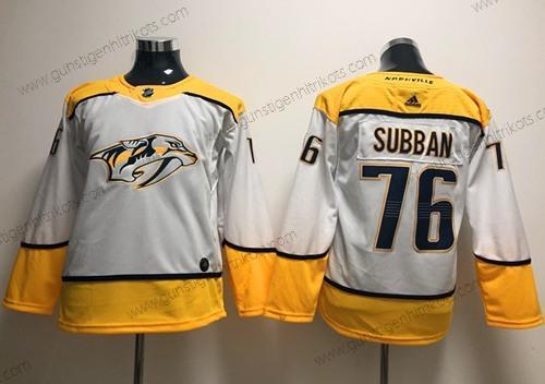 Jugend Nashville Predators #76 P.K Subban Road Authentisch Strickerei NHL Trikots – Weiß