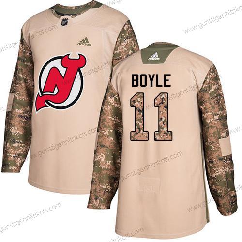 Jugend New Jersey Devils #11 Brian Boyle Authentisch 2017 Veterans Day Strickerei NHL Trikots – Tarnfarbe