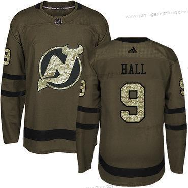 Jugend New Jersey Devils #9 Taylor Hall Salute to Service Strickerei NHL Trikots – Grün