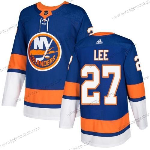 Jugend New York Islanders #27 Anders Lee Royal Heimtrikots Authentisch Strickerei NHL Trikots – Blau