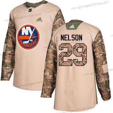 Jugend New York Islanders #29 Brock Nelson Authentisch 2017 Veterans Day Strickerei NHL Trikots – Tarnfarbe