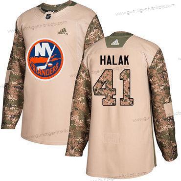 Jugend New York Islanders #41 Jaroslav Halak Authentisch 2017 Veterans Day Strickerei NHL Trikots – Tarnfarbe