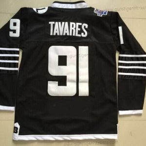 Jugend New York Islanders #91 John Tavares 2015 Reebok Premier ersatzweise Trikots – Schwarz