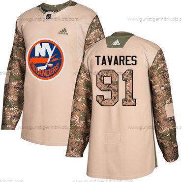 Jugend New York Islanders #91 John Tavares Authentisch 2017 Veterans Day Strickerei NHL Trikots – Tarnfarbe