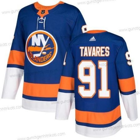 Jugend New York Islanders #91 John Tavares Royal Heimtrikots Authentisch Strickerei NHL Trikots – Blau