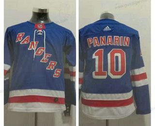 Jugend New York Rangers #10 Artemi Panarin Royal Heimtrikots Hockey Strickerei NHL Trikots – Blau