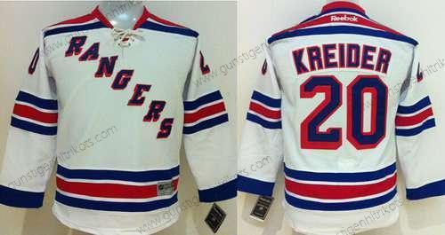 Jugend New York Rangers #20 Chris Kreider Trikots – Weiß