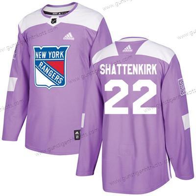 Jugend New York Rangers #22 Kevin Shattenkirk Authentisch Bekämpft Krebs Strickerei NHL Trikots – Lila