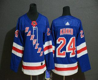 Jugend New York Rangers #24 Kaapo Kakko Royal Heimtrikots Hockey Strickerei NHL Trikots – Blau