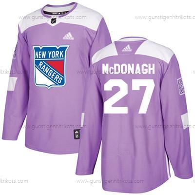 Jugend New York Rangers #27 Ryan Mcdonagh Authentisch Bekämpft Krebs Strickerei NHL Trikots – Lila