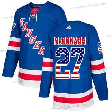 Jugend New York Rangers #27 Ryan Mcdonagh Royal Heimtrikots Authentisch USA Flag Strickerei NHL Trikots – Blau