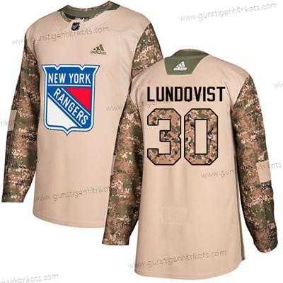 Jugend New York Rangers #30 Henrik Lundqvist Authentisch 2017 Veterans Day Strickerei NHL Trikots – Tarnfarbe