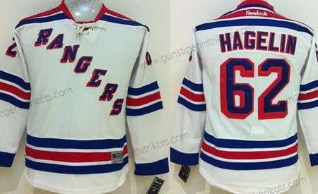 Jugend New York Rangers #62 Carl Hagelin Trikots – Weiß