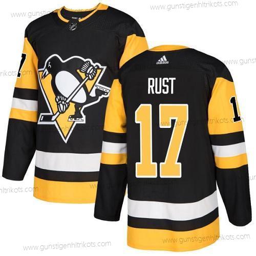 Jugend Pittsburgh Penguins #17 Bryan Rust Heimtrikots Authentisch Strickerei NHL Trikots – Schwarz