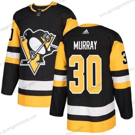 Jugend Pittsburgh Penguins #30 Matt Murray Heimtrikots Authentisch Strickerei NHL Trikots – Schwarz