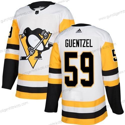 Jugend Pittsburgh Penguins #59 Jake Guentzel Road Authentisch Strickerei NHL Trikots – Weiß