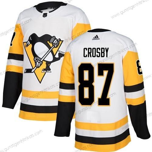 Jugend Pittsburgh Penguins #87 Sidney Crosby Road Authentisch Strickerei NHL Trikots – Weiß