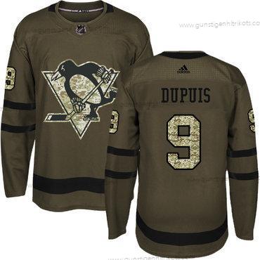 Jugend Pittsburgh Penguins #9 Pascal Dupuis Salute to Service Strickerei NHL Trikots – Grün