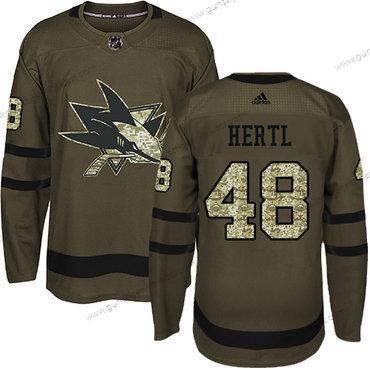 Jugend San Jose Sharks #48 Tomas Hertl Salute to Service Strickerei NHL Trikots – Grün